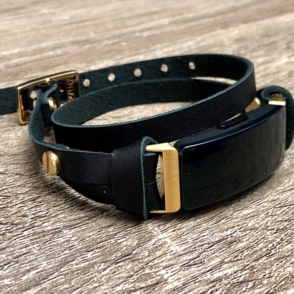 Fitbit Inspire HR Leather Strap Bracelet Gold Band - Picture 3 of 7